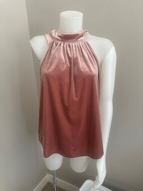 Gibson Rose Pink Velvet Halter Camisole